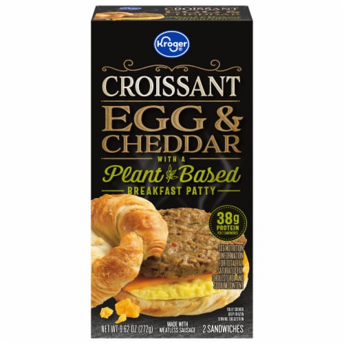 Kroger® Egg & Cheddar Croissant Plant-Based Breakfast Patty - 2 Count Perspective: front