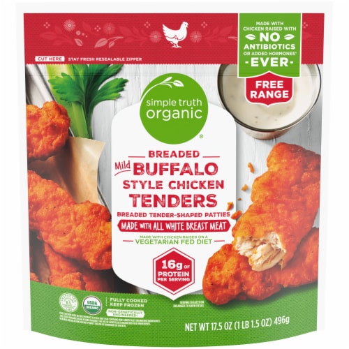 Simple Truth Organic® Frozen Breaded Buffalo Style Chicken Tenders Perspective: front