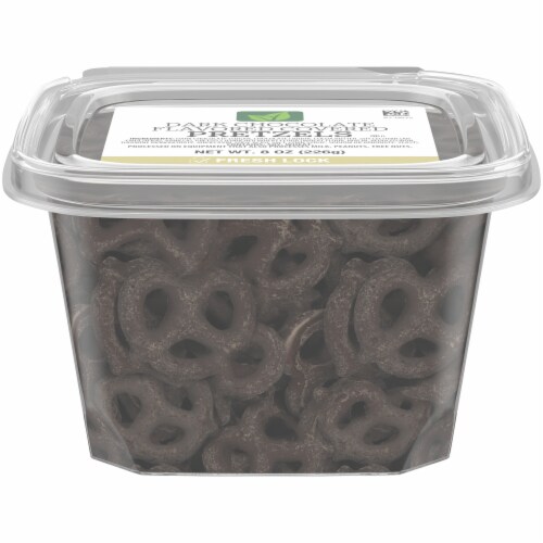 Kroger® Natural Leaf Dark Chocolate Flavored Covered Pretzels Perspective: front