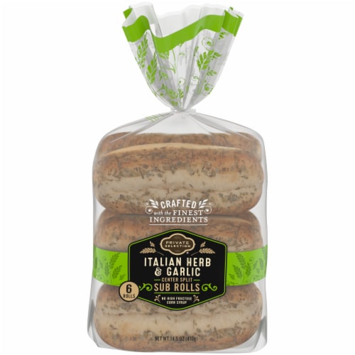 Private Selection® Italian Herb & Garlic Center Split Sub Rolls Perspective: front