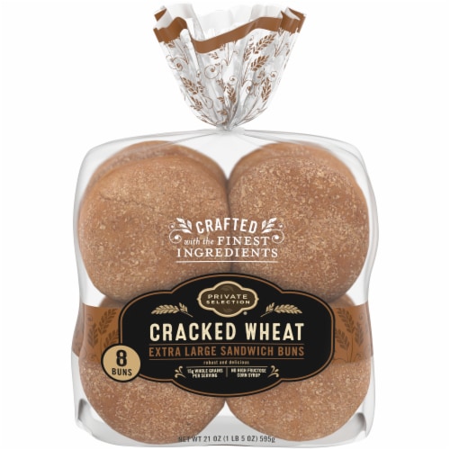 Private Selection® Cracked Wheat Extra Large Sandwich Buns Perspective: front