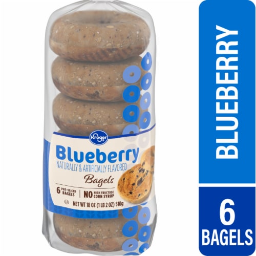 Kroger® Blueberry Pre-Sliced Bagels, 6 ct / 18 oz - Dillons Food Stores