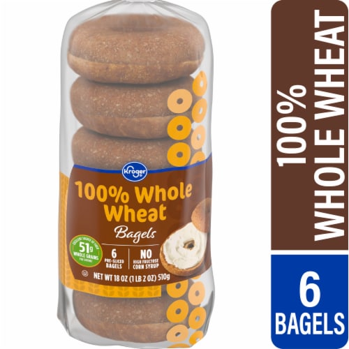 Kroger® 100% Whole Wheat Bagels Perspective: front
