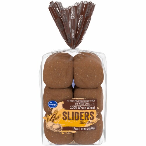 Kroger® 100% Whole Wheat Slider Sandwich Buns Perspective: front