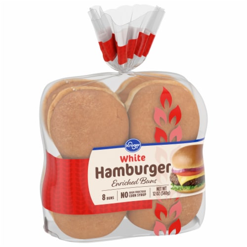 Kroger® Enriched White Hamburger Buns Perspective: front