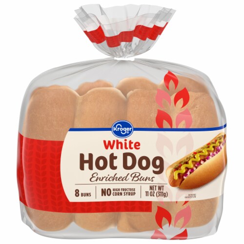 Kroger® Enriched White Hot Dog Buns Perspective: front