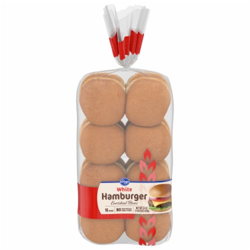Kroger® Enriched White Hamburger Buns Perspective: front