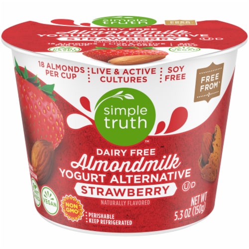 Simple Truth™ Dairy Free Strawberry Almond Milk Yogurt Cup Perspective: front