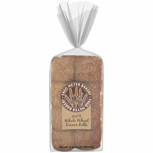 Fred Meyer Bakery Whole Wheat Dinner Rolls Perspective: front