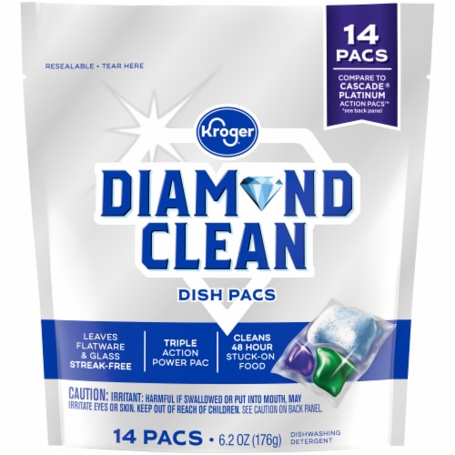 Kroger® Diamond Clean Automatic Dishwashing Detergent Pacs Perspective: front