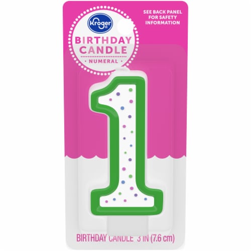 Kroger® Numeral #1 Birthday Candle Perspective: front