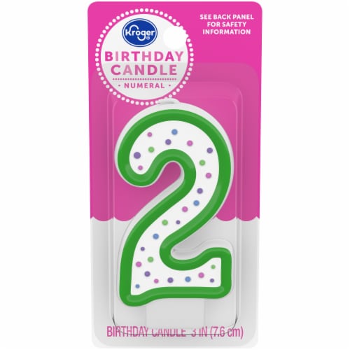 Kroger® Numeral #2 Birthday Candle Perspective: front