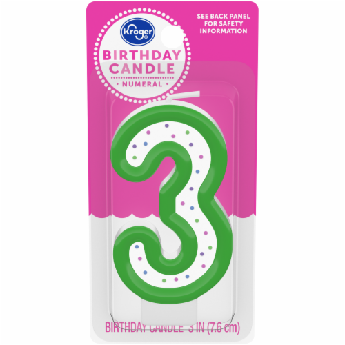 Kroger® Numeral 3 Birthday Candle Perspective: front