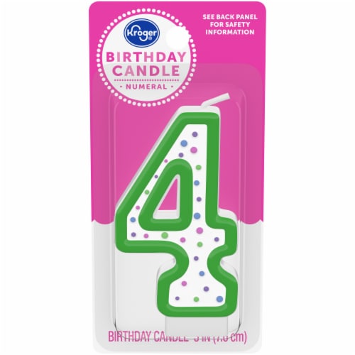 Kroger® Numeral #4 Birthday Candle Perspective: front
