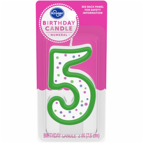Kroger® Numeral #5 Birthday Candle Perspective: front