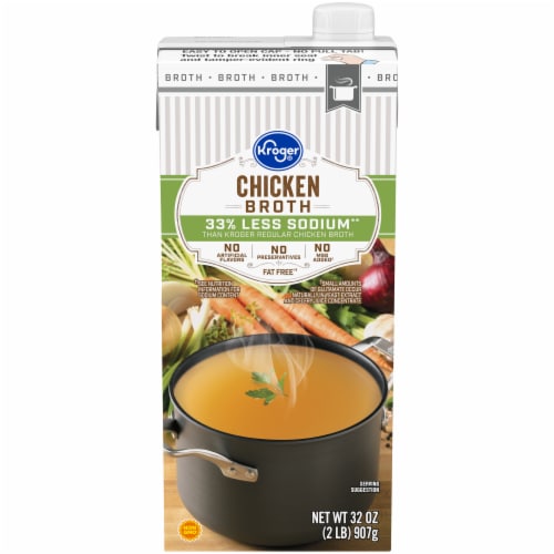 Kroger® Reduced Sodium Chicken Broth Perspective: front