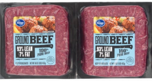 Kroger® 93% Lean 7% Fat Ground Beef Perspective: front