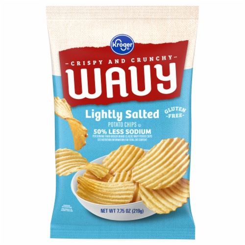 Kroger® Lightly Salted Wavy Potato Chips Perspective: front