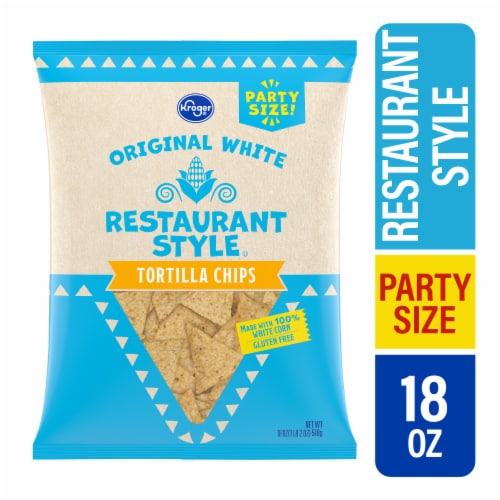 Kroger® White Corn Restaurant Style Tortilla Chips Family Size Perspective: front