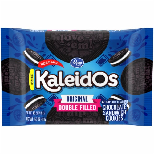 Kroger® Kaleidos Original Double Filled Chocolate Sandwich Cookies Perspective: front