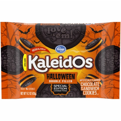 Kroger® Kaleidos Halloween Double Filled Chocolate Sandwich Cookies Perspective: front