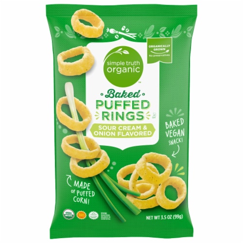 Simple Truth Organic™ Sour Cream & Onion Flavored Baked Puffed Rings Perspective: front