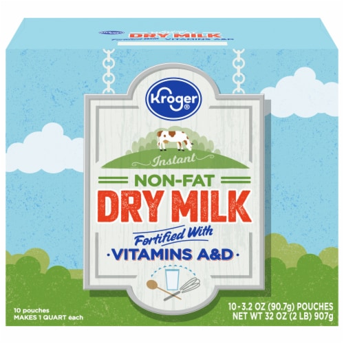 Kroger® Instant Non-Fat Dry Milk Pouches Perspective: front