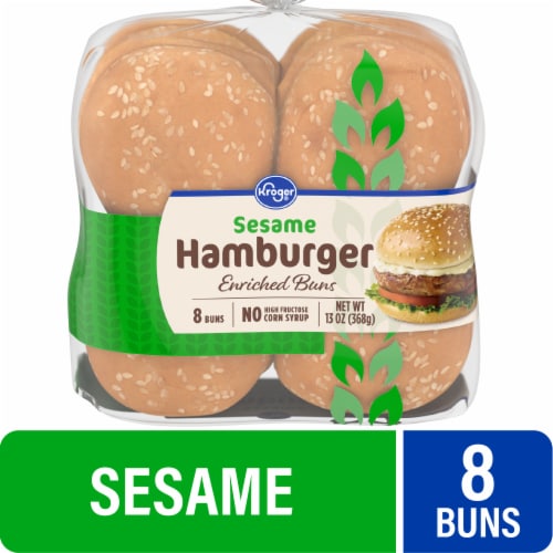 Kroger® Enriched Sesame Hamburger Buns Perspective: front