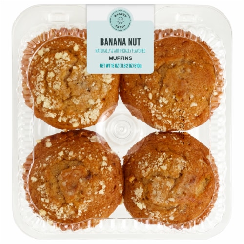 Bakery Fresh Banana Nut Muffins Perspective: front