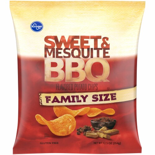 Kroger® Sweet & Mesquite BBQ Potato Chips Family Size Perspective: front
