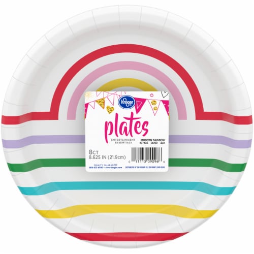 Kroger® Entertainment Essentials Modern Rainbow 9-Inch Party Paper Plates,  8 ct - Kroger