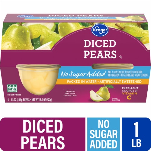 Kroger® No Sugar Added Diced Pears Perspective: front