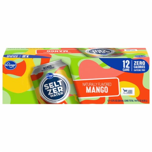 Kroger® Mango Flavored Seltzer Water Cans, 12 pk / 12 fl oz Kroger