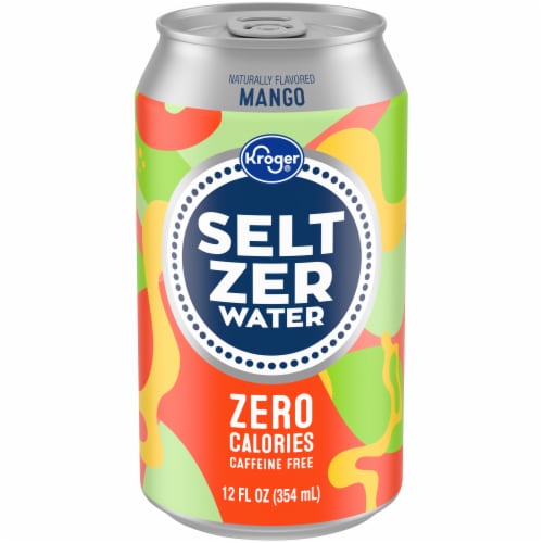 Kroger® Naturally Flavored Mango Seltzer Water Single Can Perspective: front
