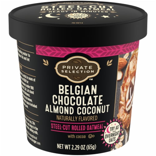 Private Selection™ Belgian Chocolate Almond Coconut Oatmeal Cup Perspective: front