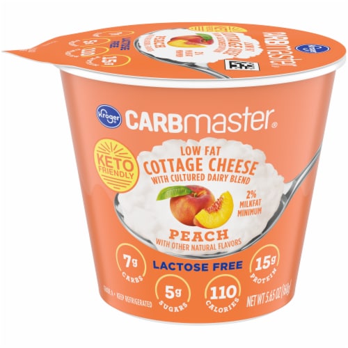 Kroger® CarbMaster™ Peach Low Fat Cottage Cheese Perspective: front