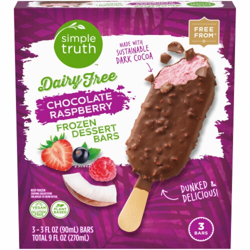 Simple Truth™ Dairy Free Chocolate Raspberry Frozen Dessert Bars Perspective: front
