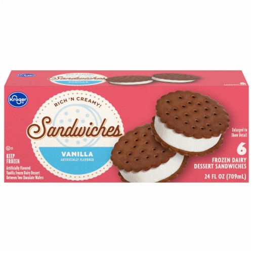 Kroger® Big Wheels Vanilla Frozen Dairy Dessert Sandwiches Perspective: front