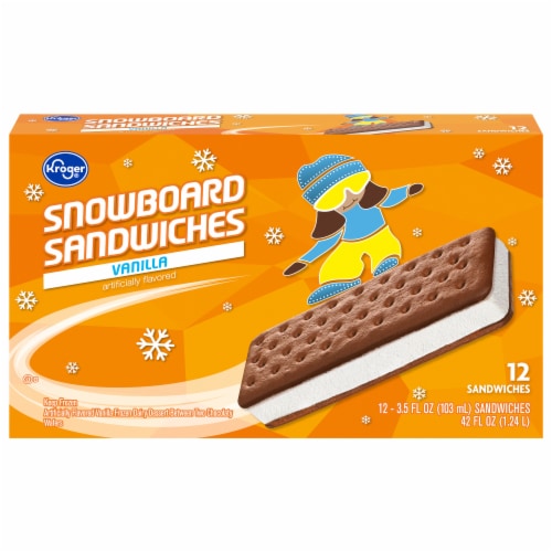 Kroger® Vanilla Ice Cream Snowboard Sandwiches Perspective: front