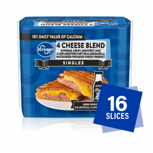 Kroger® Singles 4 Cheese Blend Sliced Cheese Perspective: front