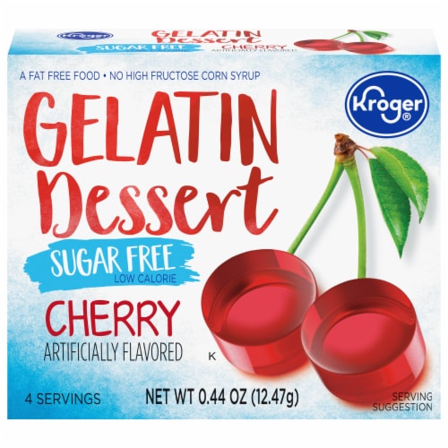 Kroger® Sugar Free Cherry Gelatin Dessert Mix Perspective: front