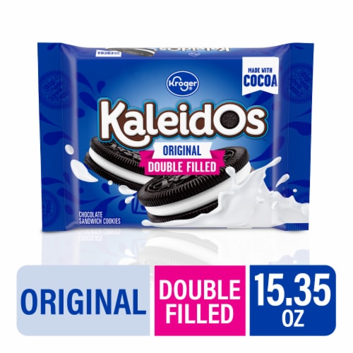 Kroger Kaleidos Original Double Filled Chocolate Sandwich Cookies Perspective: front