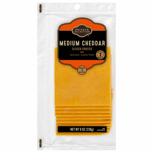 Private Selection® Medium Cheddar Sliced Cheese Perspective: front