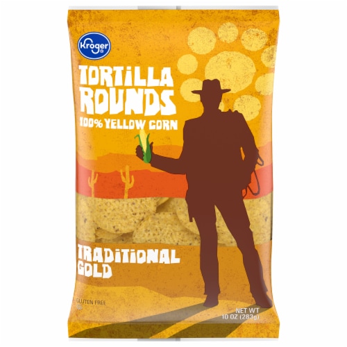 Kroger® Traditional Yellow Rounds Tortilla Chips Perspective: front