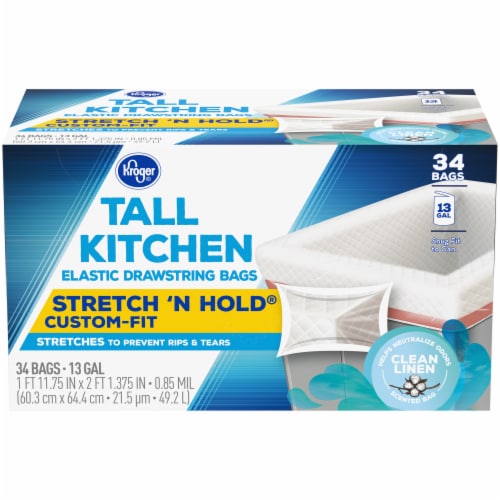 Kroger® Clean Linen Scent Tall Kitchen 13 Gallon Elastic