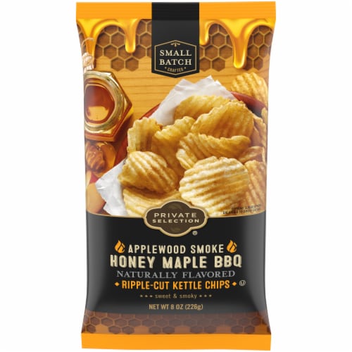 Private Selection® Applewood Smoke Honey Maple BBQ Ripple-Cut Potato Chips Perspective: front