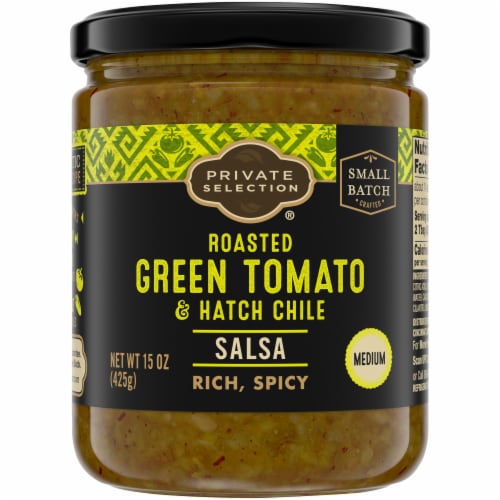 Private Selection® Roasted Green Tomato & Hatch Chili Salsa Perspective: front