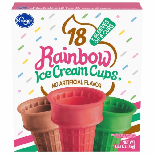 Kroger® Rainbow Ice Cream Cones Perspective: front