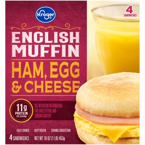 Kroger® Ham Egg & Cheese English Muffin Perspective: front