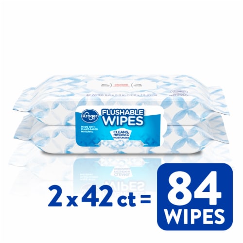 Kroger® Flushable Wipes (2 Pack) Perspective: front